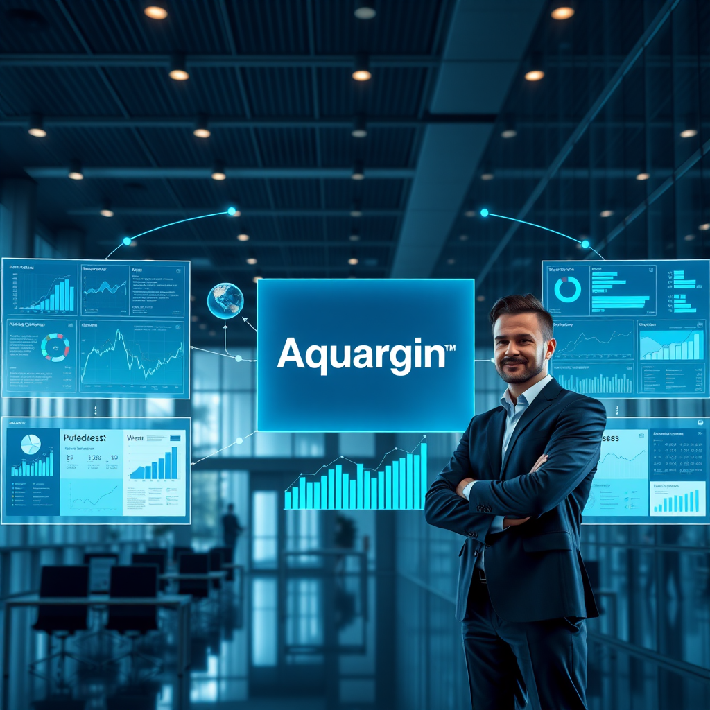 Modern Corporate Office with Holographic Displays